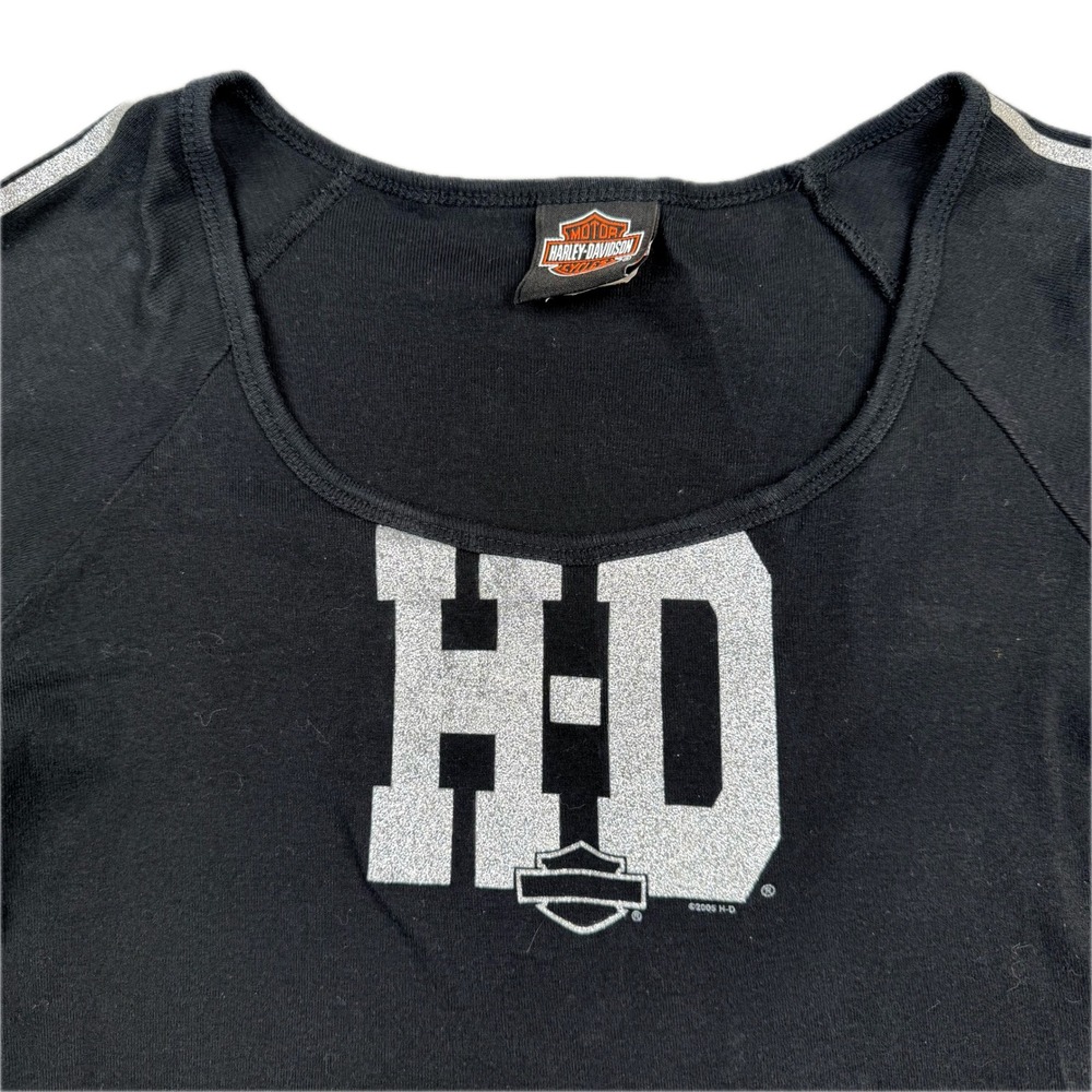 Harley‎ Davidson Sturgis Womens Medium Y2K Grunge Crop RK Stratman Made in USA - Picture 2 of 7